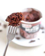 Mighty Muffins double chocolate chips close-up, indulgent post-workout treat.