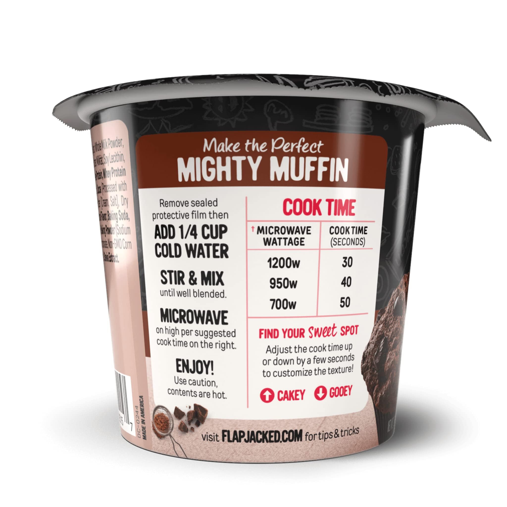 Mighty Muffins ready-in-seconds demo, quick breakfast prep.