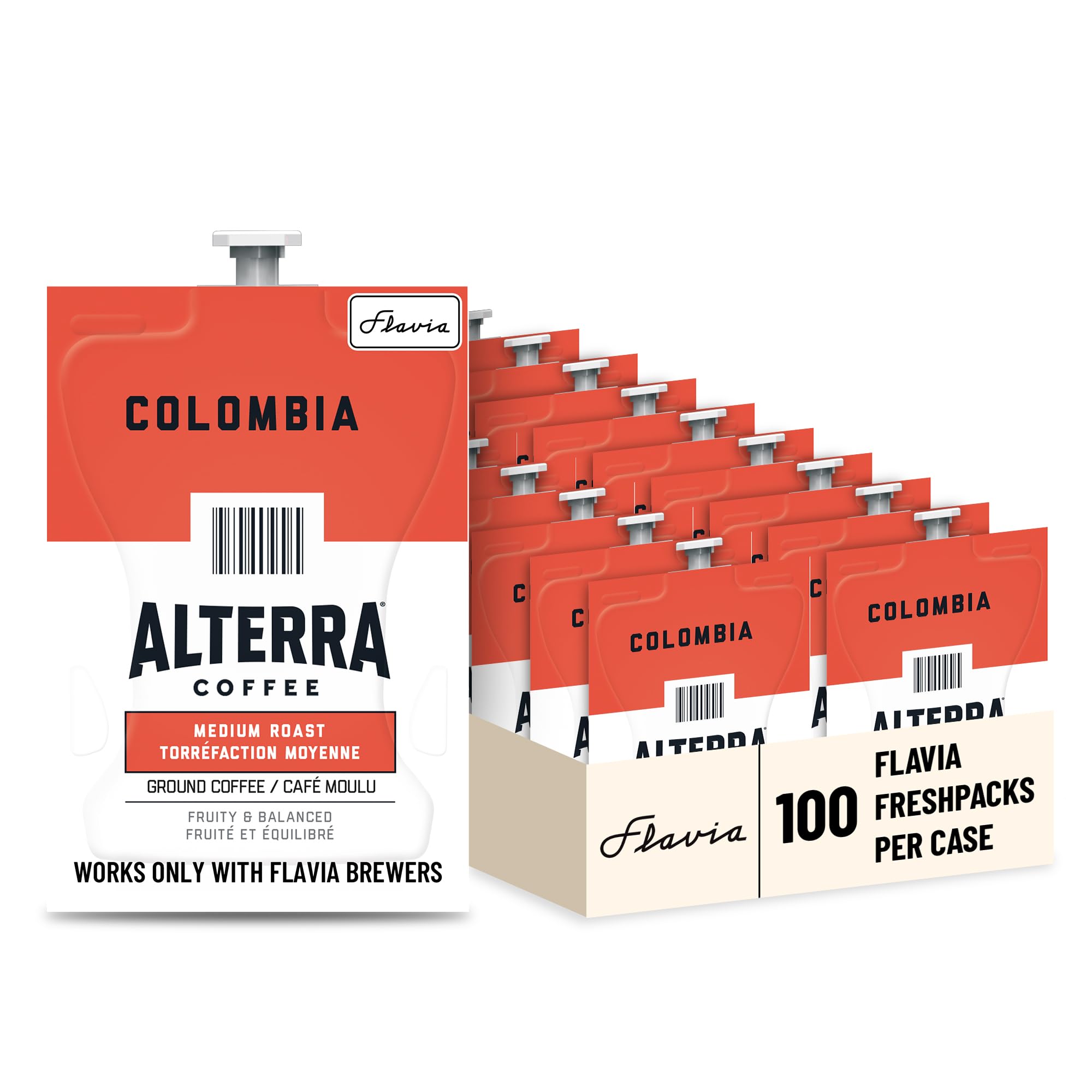 Flavia Alterra Colombia Freshpacks for pure flavor with no transfer during brewing.