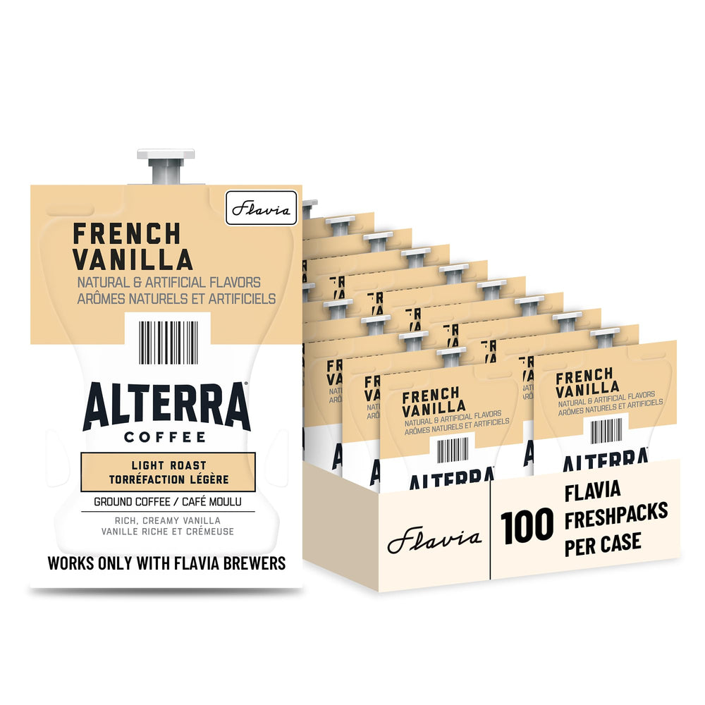 Flavia Alterra French Vanilla Freshpack closeup highlighting rich aroma for a creamy cup