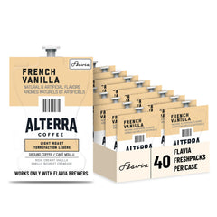 Flavia Alterra French Vanilla Freshpacks box ready for quick, flavorful single-serve coffee