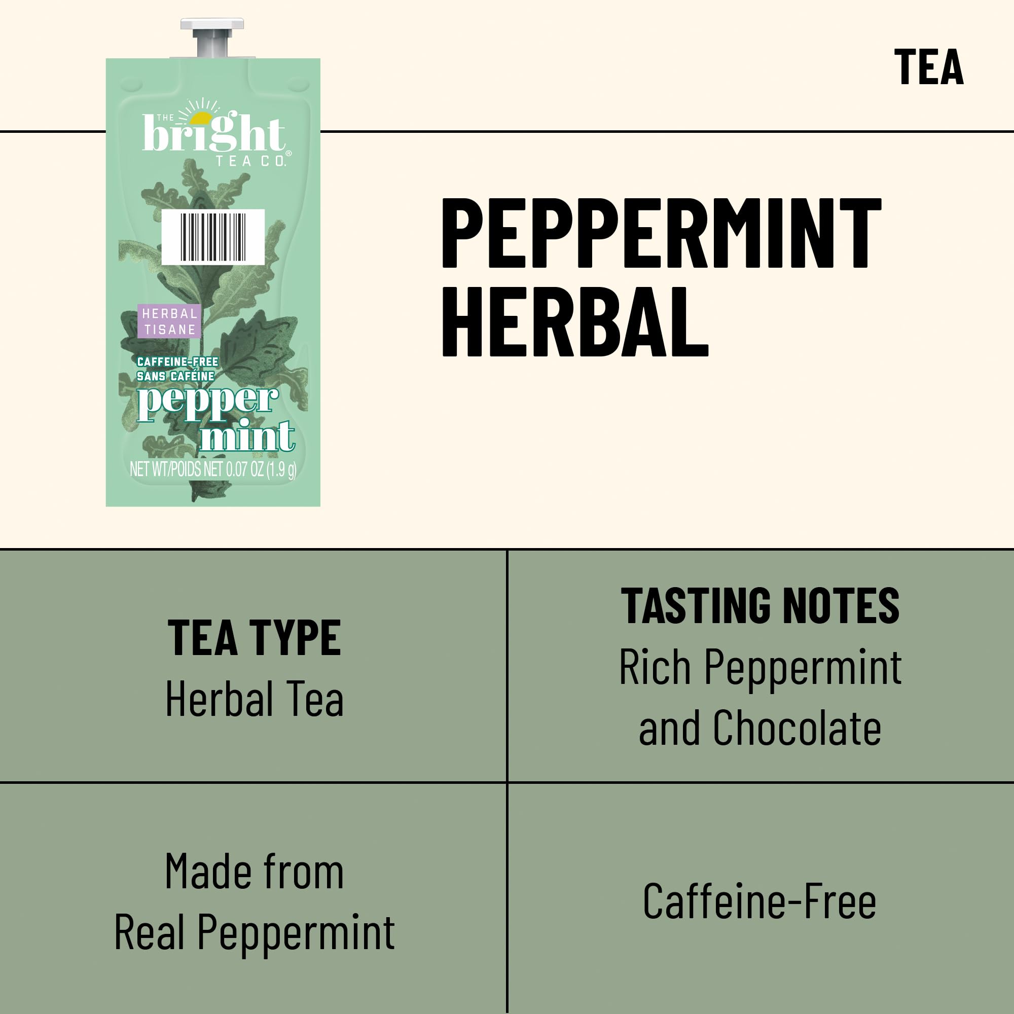 Flavia Bright Tea peppermint Freshpack ready for Flavia cup brew.