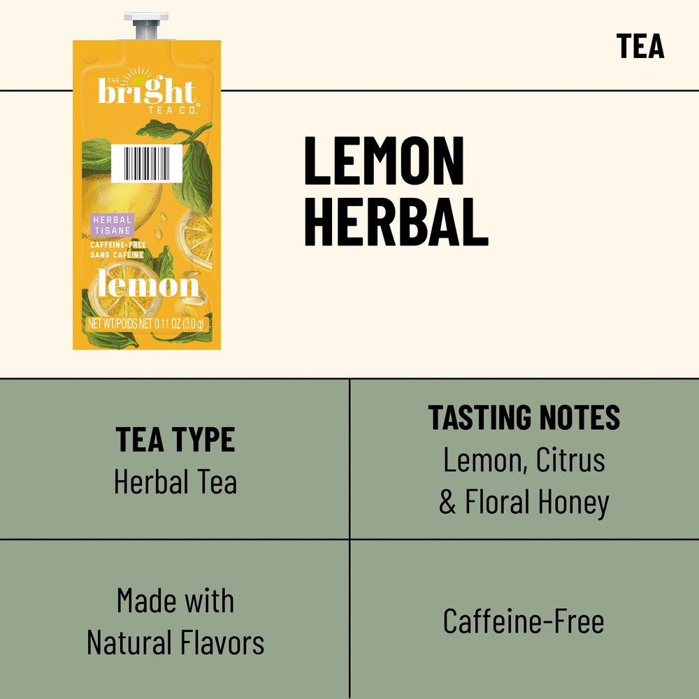 Closeup of Flavia Bright Tea Lemon Freshpacks highlighting compact packaging