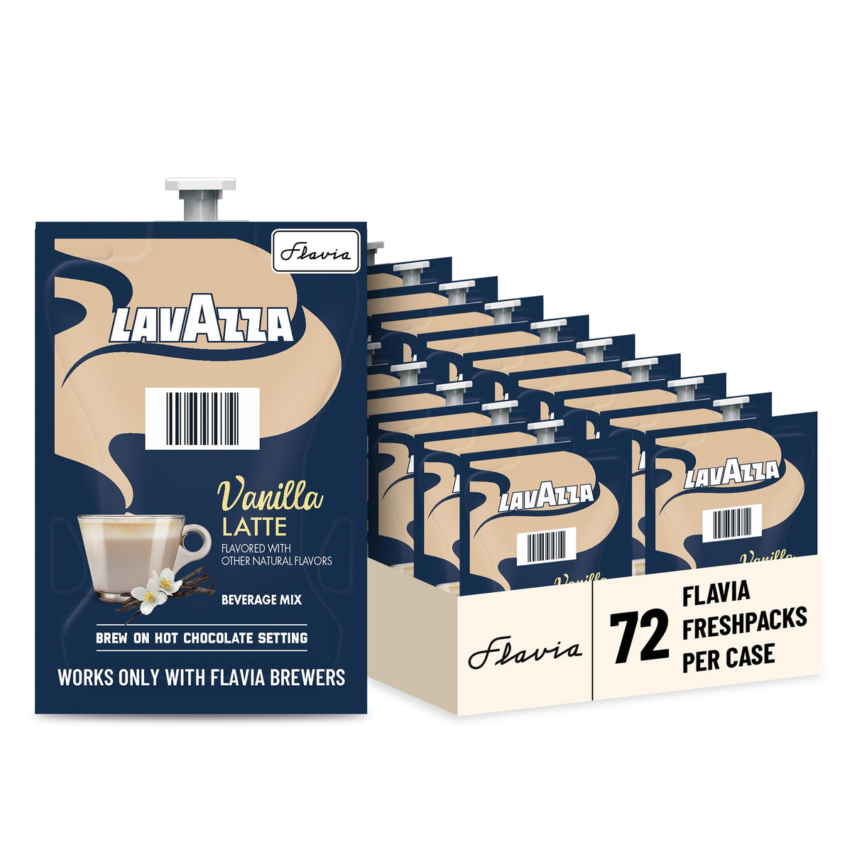 Flavia Lavazza Vanilla Latte Freshpack pack ready for quick single-serve mornings.