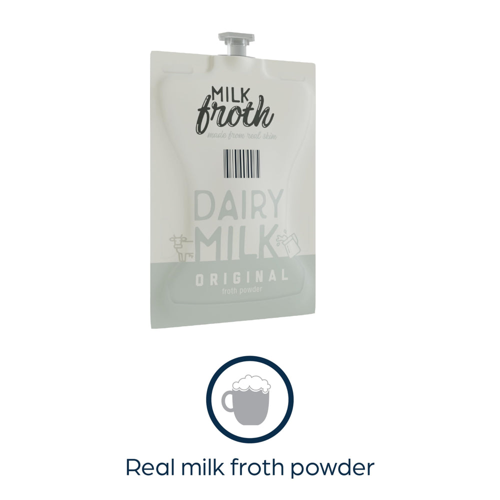 Brewer compatible Real Milk Froth packet ready for use with Flavia brewer.