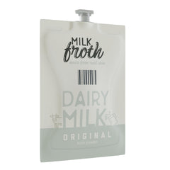 Flavia Mars Alterra Real Milk Froth packaging shows the 72-count box for home frothing.