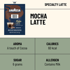 Mocha latte foam and milk texture in a Flavia Freshpack.