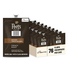Flavia Peet’s French Roast Freshpack in brewer side view showing bold flavor potential