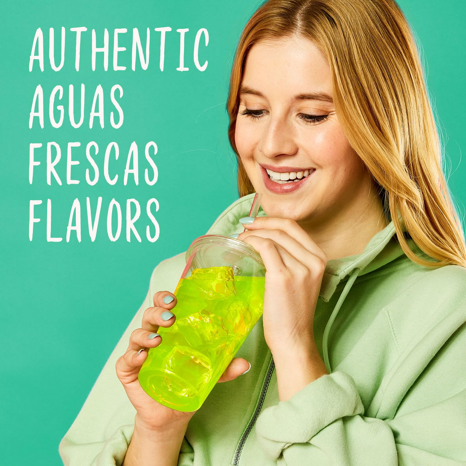 Flavor Aid Singles To Go cucumber-lime flavor close-up, cooling and refreshing.
