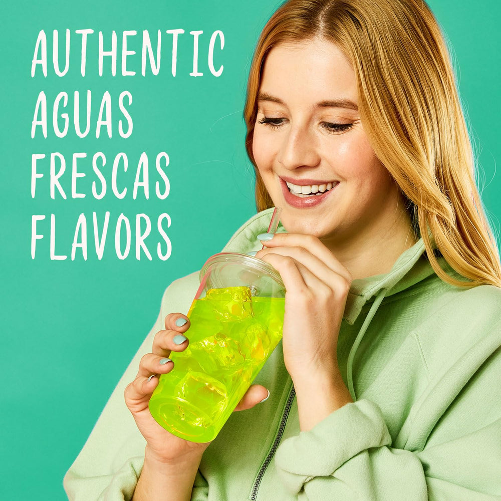 Flavor Aid Singles To Go cucumber-lime flavor close-up, cooling and refreshing.