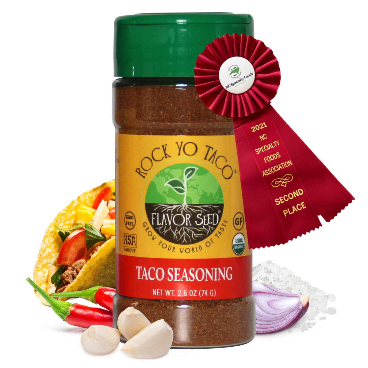 Flavor Seed Rock Yo Taco bottle pour for quick, flavorful taco nights.