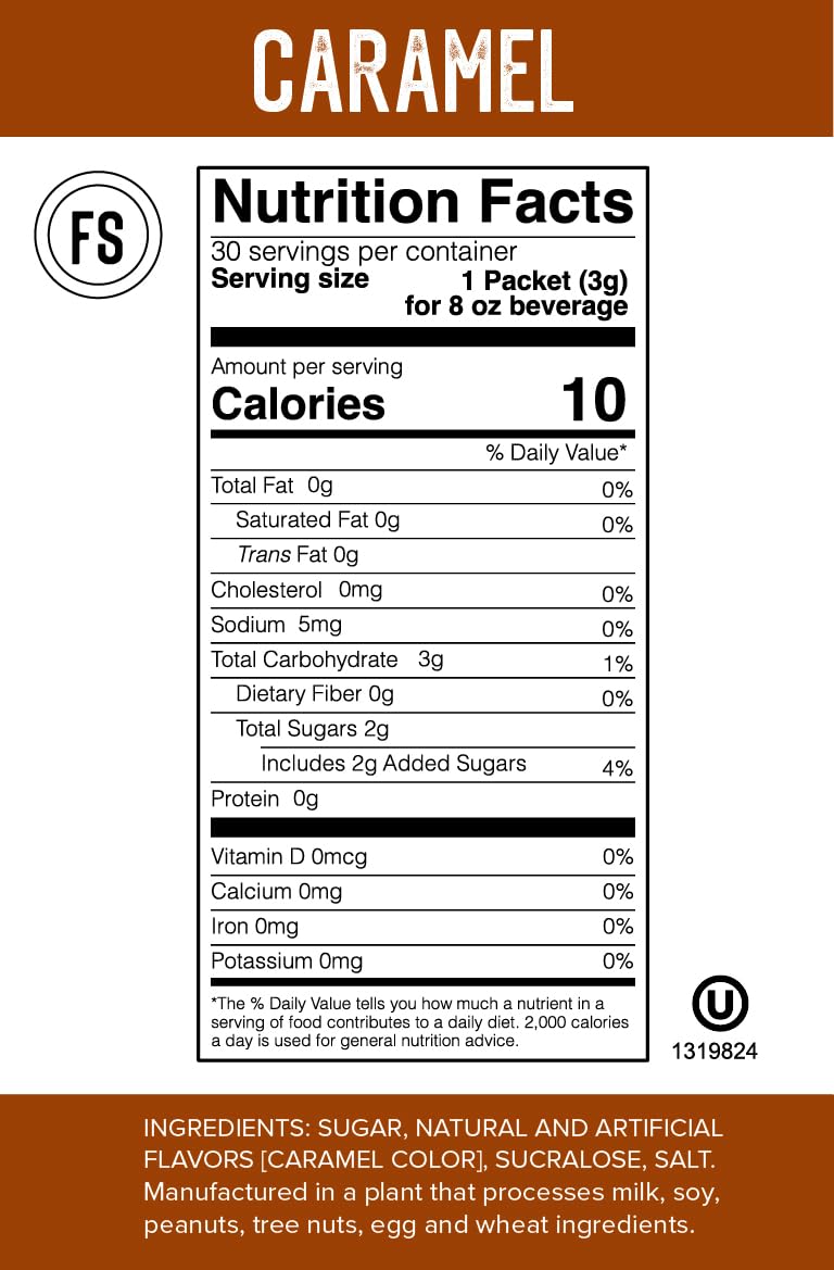 Flavor Singles caramel tea packet adds smooth, dessert-like sweetness.