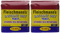 Fleischmann's Instant Yeast packaging shows two 16-ounce bags for quick, reliable baking
