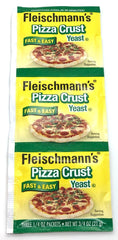 Shaping the crust with Fleischmann's Yeast Pizza enables customizable pizza sizes.