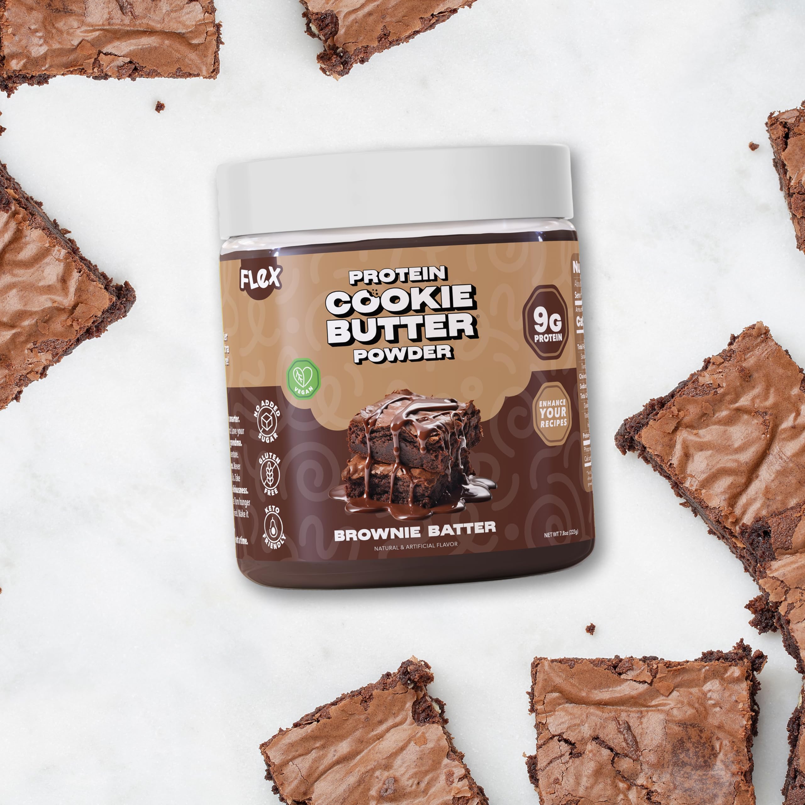 Oats with Brownie Batter protein cookie butter powder topping