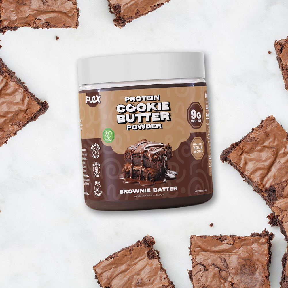 Oats with Brownie Batter protein cookie butter powder topping