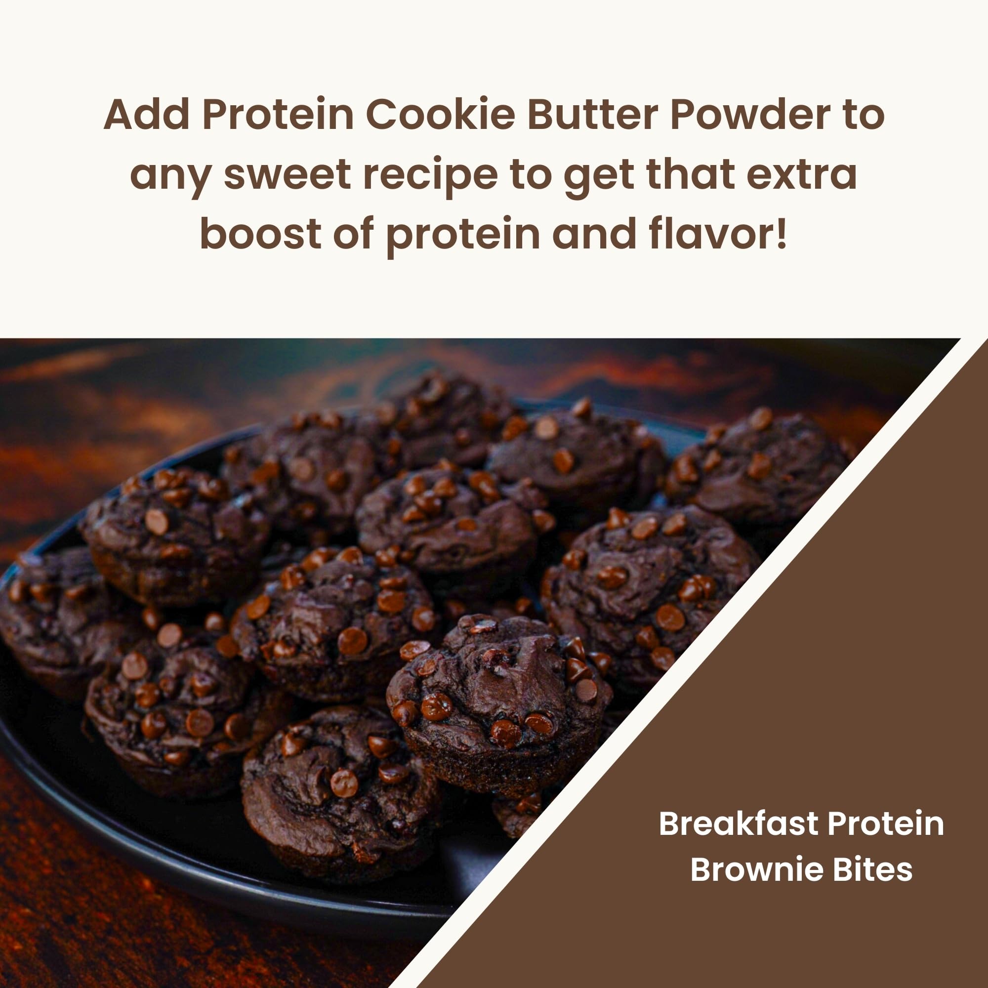 Yogurt bowl enhanced with Brownie Batter powder for flavor and protein