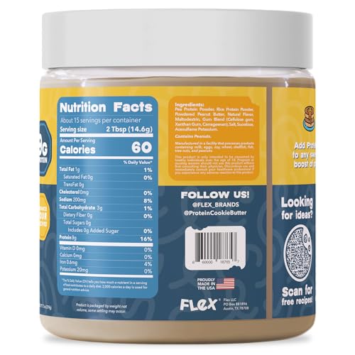 Flex Vegan Protein Cookie Butter Powder being poured into a shake for energy