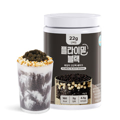 Flimeal Black Sesame Protein Shake bottle shows creamy texture and grab-and-go convenience.