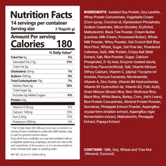 Closeup of Flimeal crunchy protein balls for texture in the shake