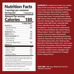 Close-up of Flimeal Milk Tea Protein Shake with crunchy protein balls for added texture