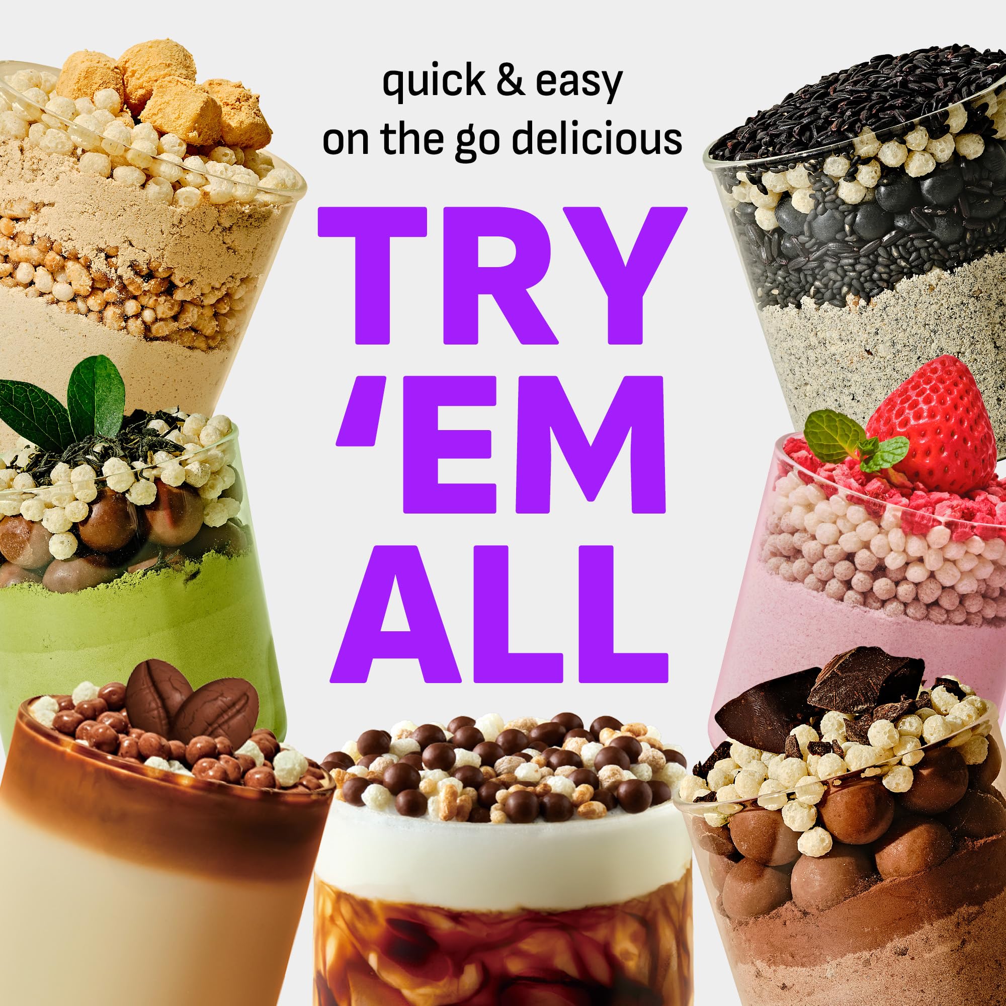 Assorted FLIMEAL flavors display collection for daily flavor variety