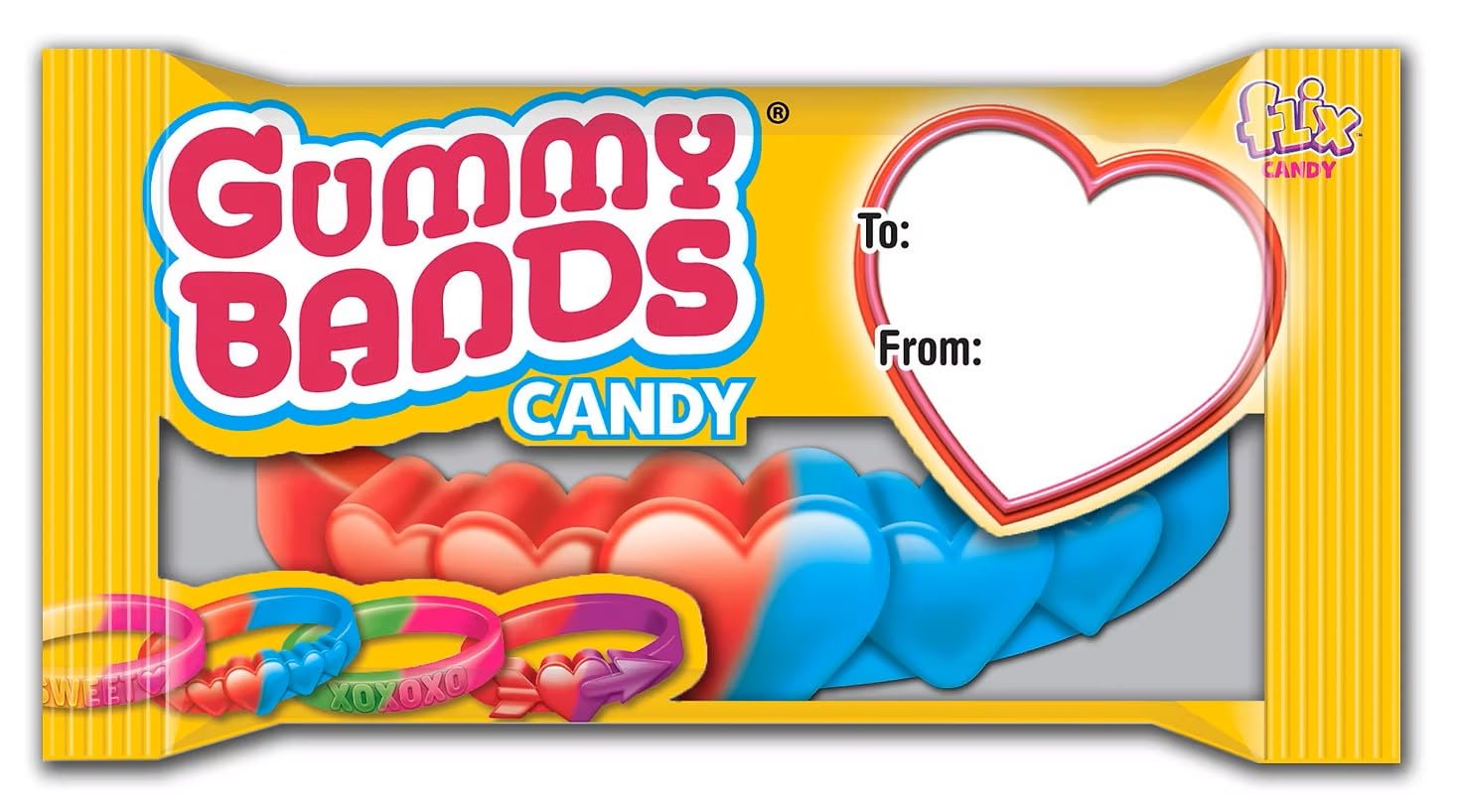 Flix Candy Gummy Bands, colorful edible bracelets to wear before snacking