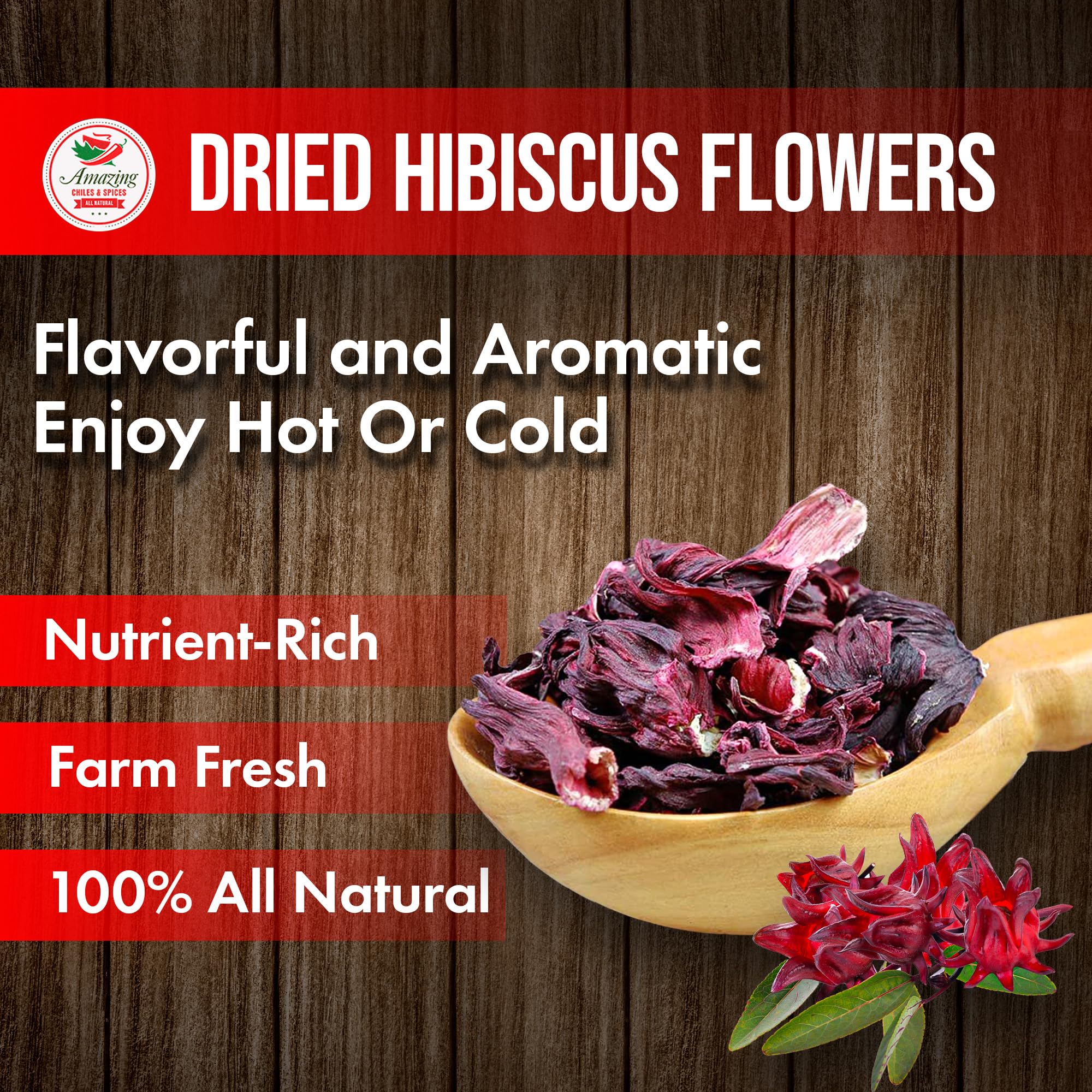 Amazing Chiles & Spices hibiscus tea ingredients for refreshing agua fresca.