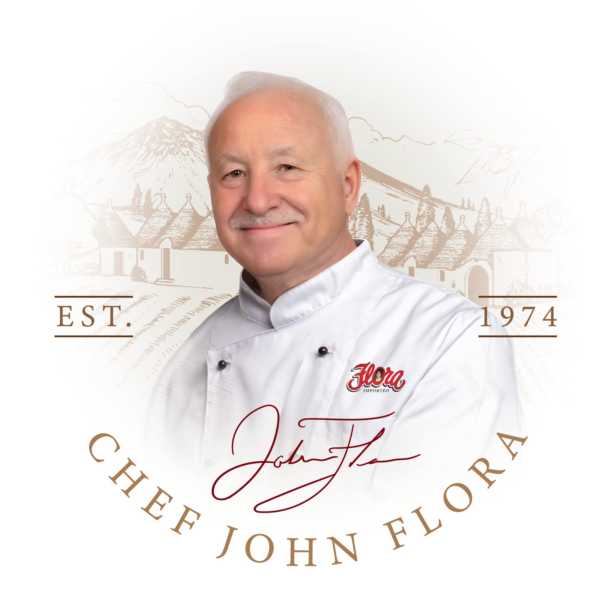 Flora Fine Foods Pastina Stars in soup bowl, perfect for comforting meals.