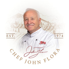 Flora Fine Foods Pastina Stars in soup bowl, perfect for comforting meals.
