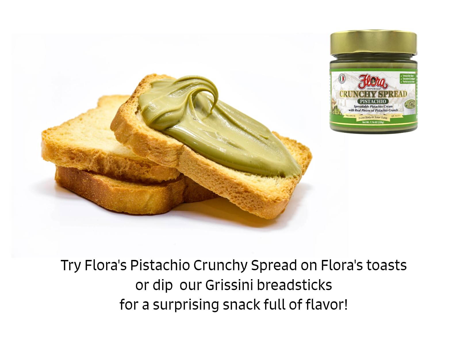 Flora Fine Foods Pistachio Spread ice cream pour elevates gelato with authentic flavor