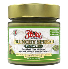 Flora Fine Foods pistachio crunch spread Italian jar with real pistachio chunks for texture