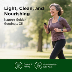 Flora Sunflower Oil dark-glass bottle protecting nutrients from light exposure.