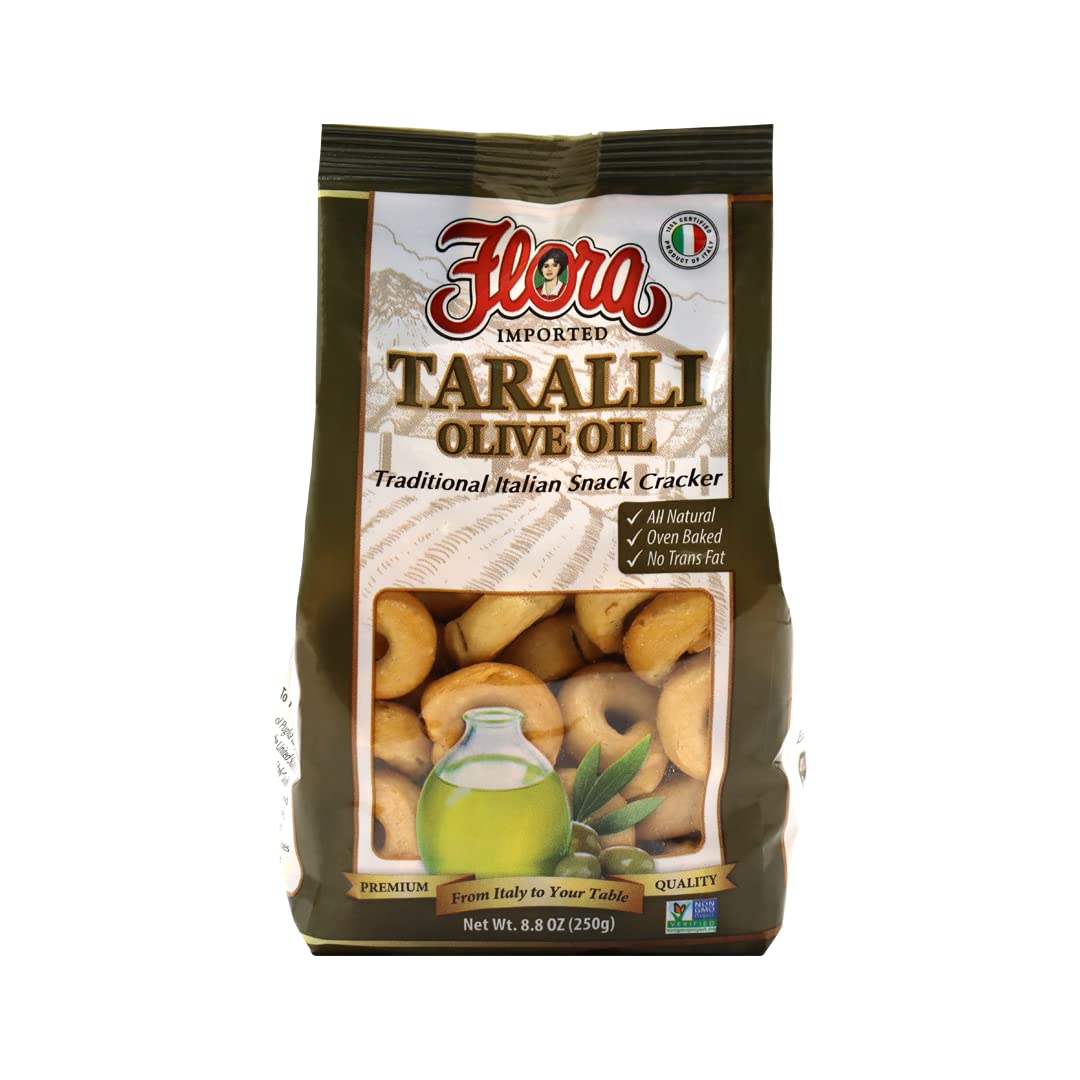 Flora Taralli olive-oil-crackers light and crispy for snacking.