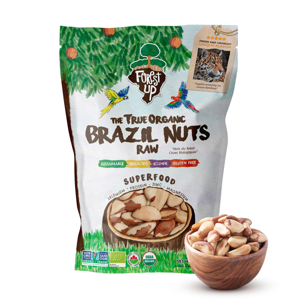 Floresta em Pé Brazil nuts 15oz, raw and unsalted, protein-rich snack.