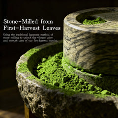 Florvay ceremonial matcha texture close-up reveals smooth, finely milled powder.