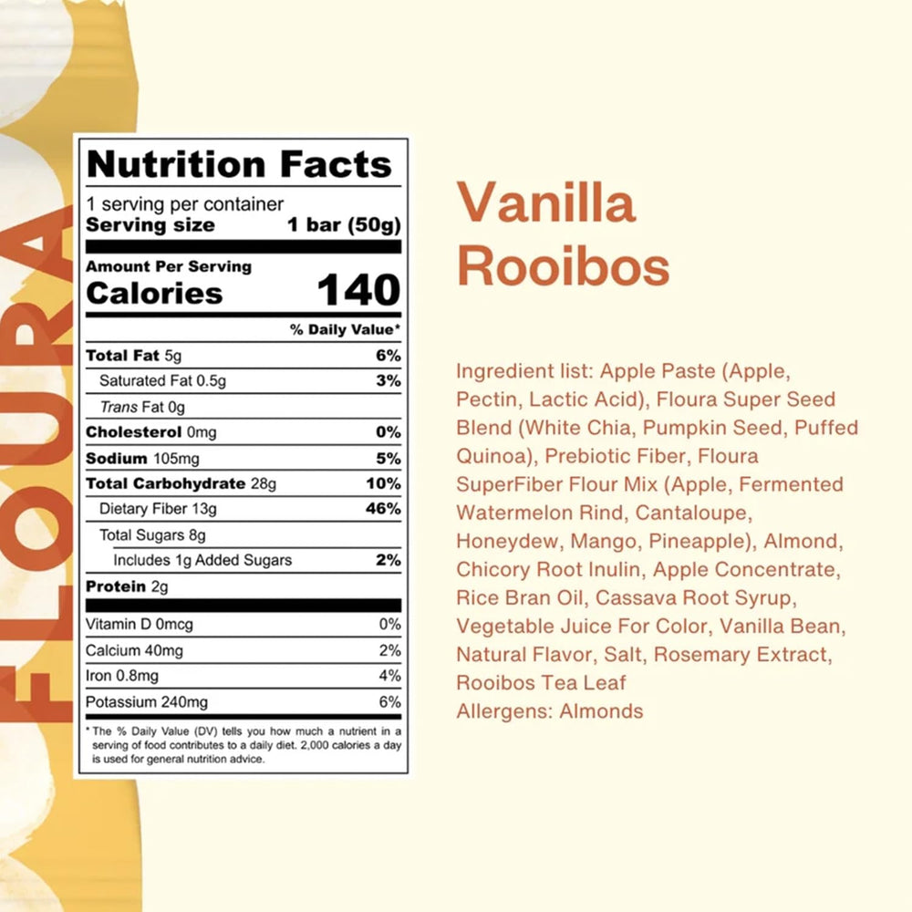 Creamy vanilla rooibos texture close-up highlighting fruit bits