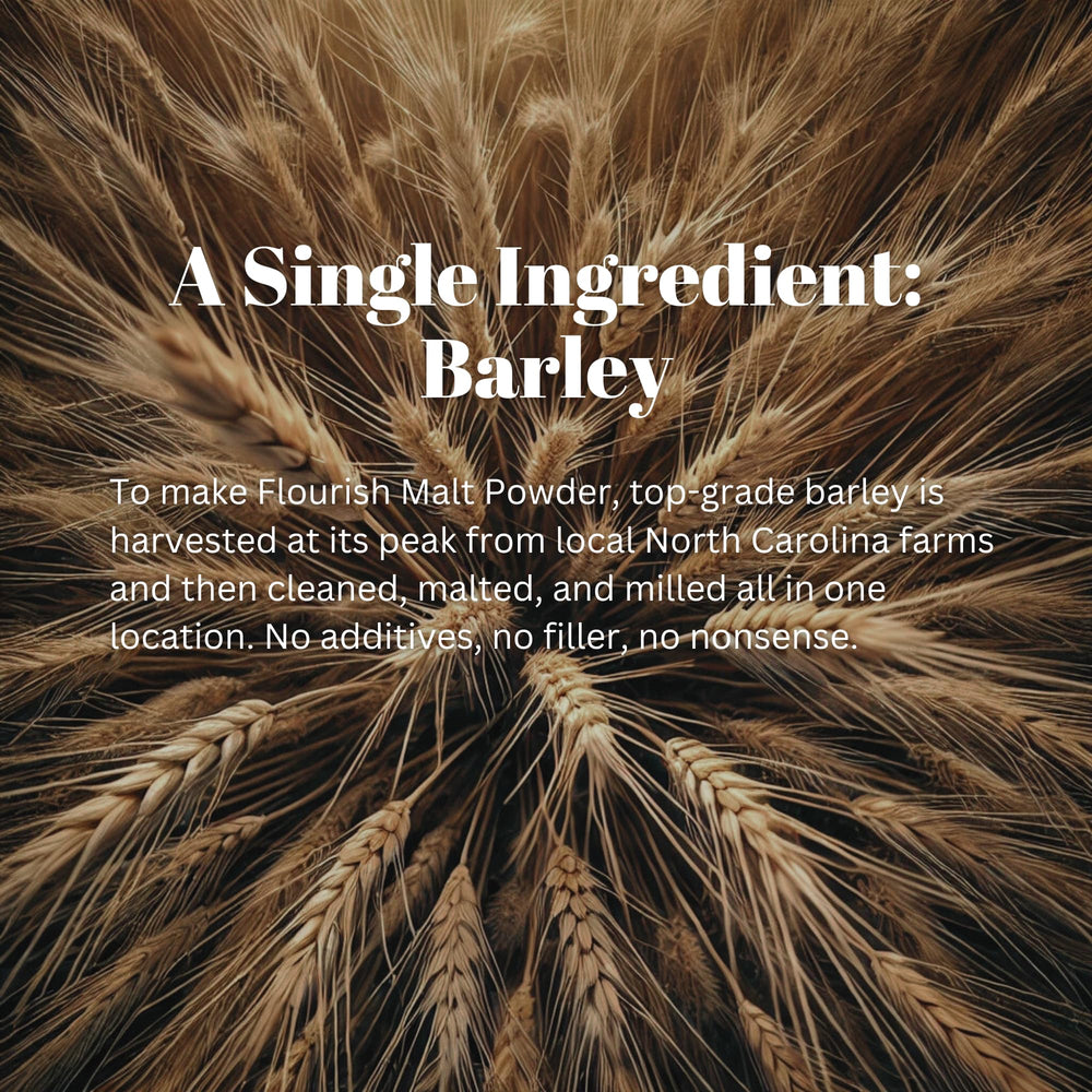 Flourish Millworks Malt Powder promotes even browning for a golden crust.