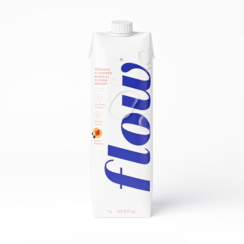 Flow organic blueberry flavor label close-up highlighting fruit infusion