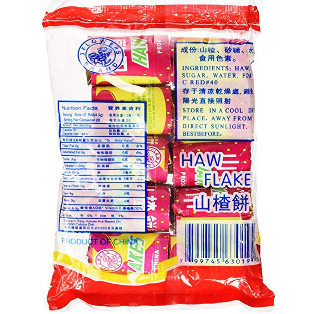 FLOWERS Haw Flakes close-up of paper-thin wafers with hawthorn flavor.