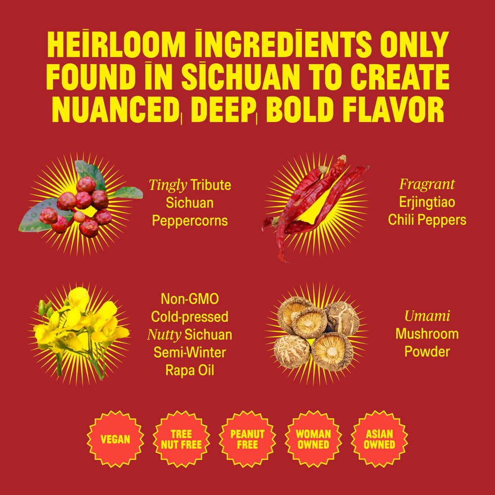 FlyByJing ingredients shot with Erjingtio peppers and oil.