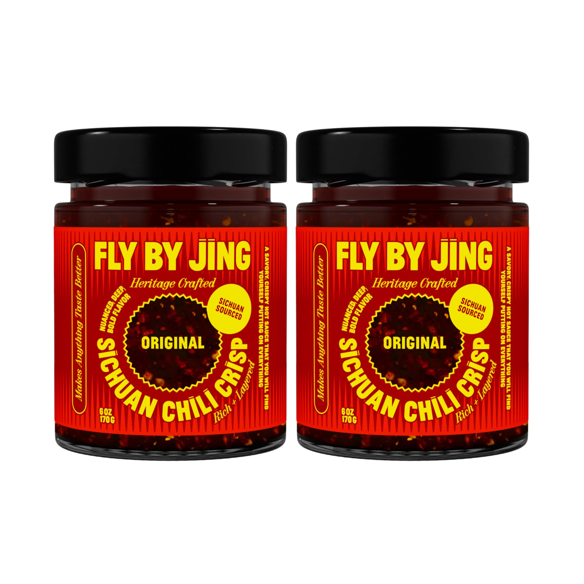 FLYBYJING Original Sichuan Chili Crisp bottle pouring for bold flavor