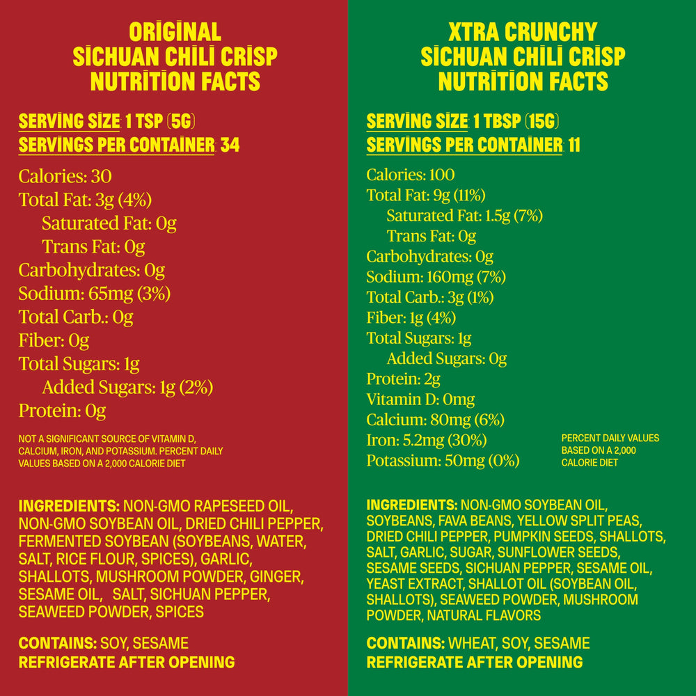 FLYBYJING Xtra Crunchy Sichuan Chili Crisp jar adds extra crunch and bold spiciness.