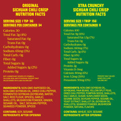 FLYBYJING Xtra Crunchy Sichuan Chili Crisp jar adds extra crunch and bold spiciness.
