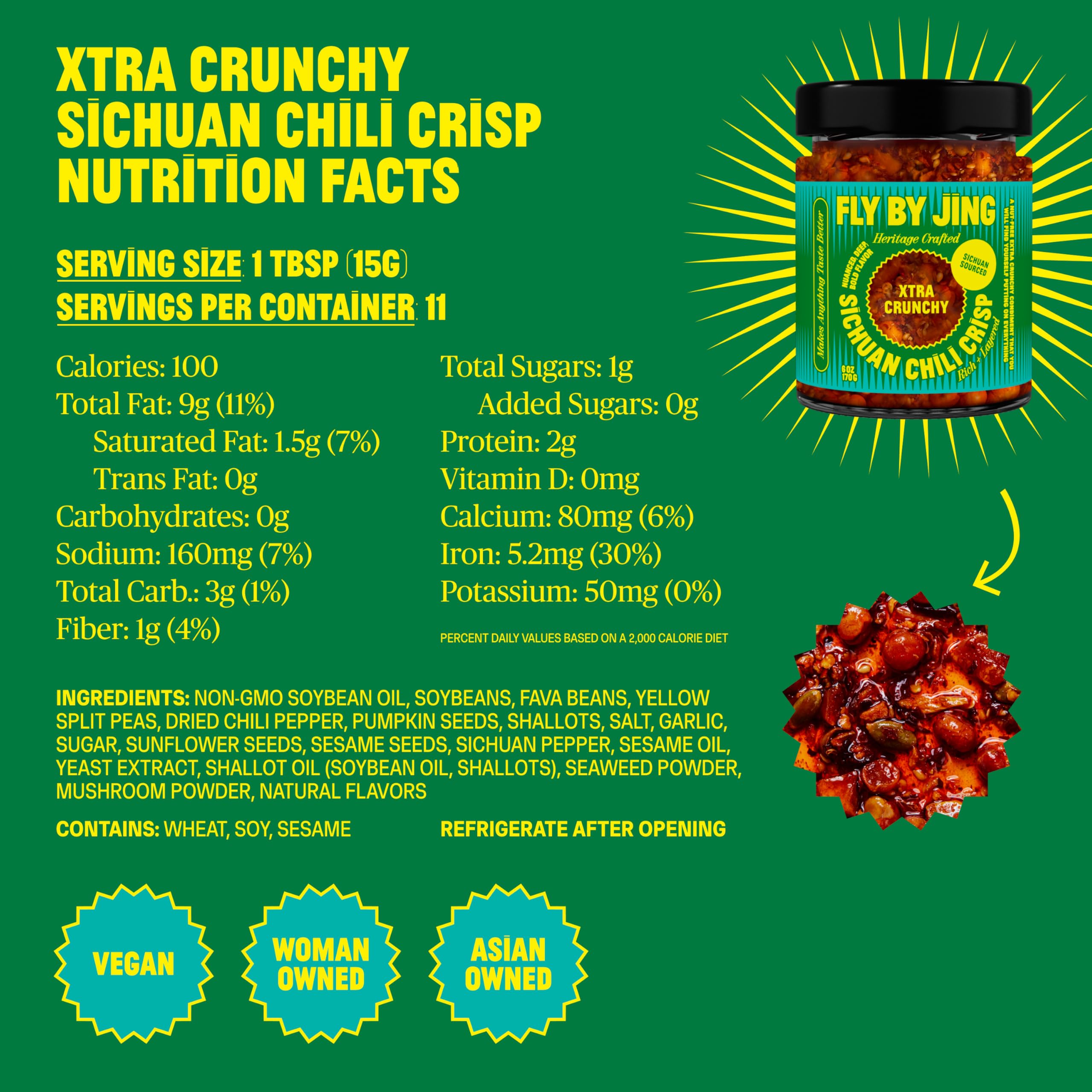 Flybyjing Xtra Crunchy Sichuan Chili Crisp spoonful as a snack or topping for quick flavor boost.
