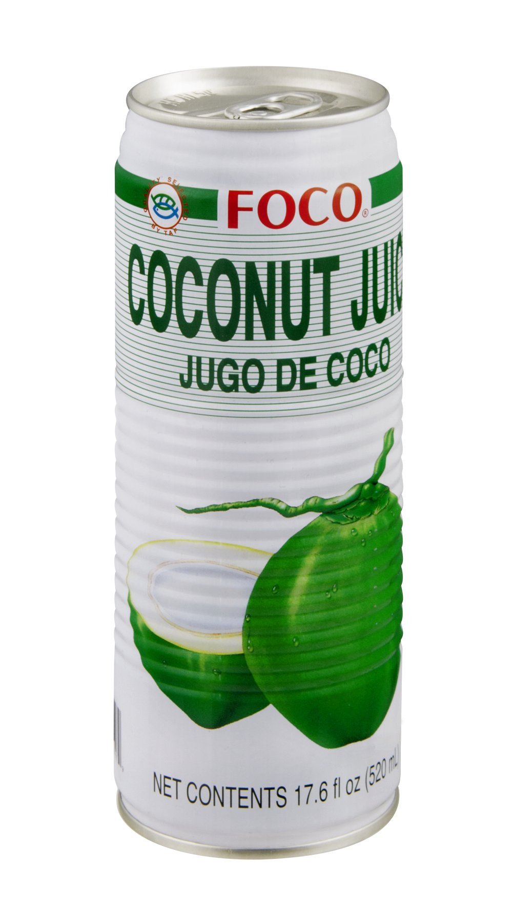 FOCO Coconut Juice 24-pack front view, ideal for quick hydration.