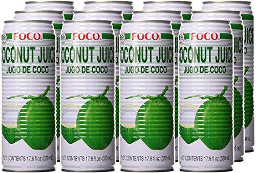 FOCO Coconut Juice served on table, ready to drink for a quick pick-me-up.