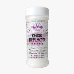 Foddies Onion Replacer bottle showing a convenient 3.5 oz size for home kitchens