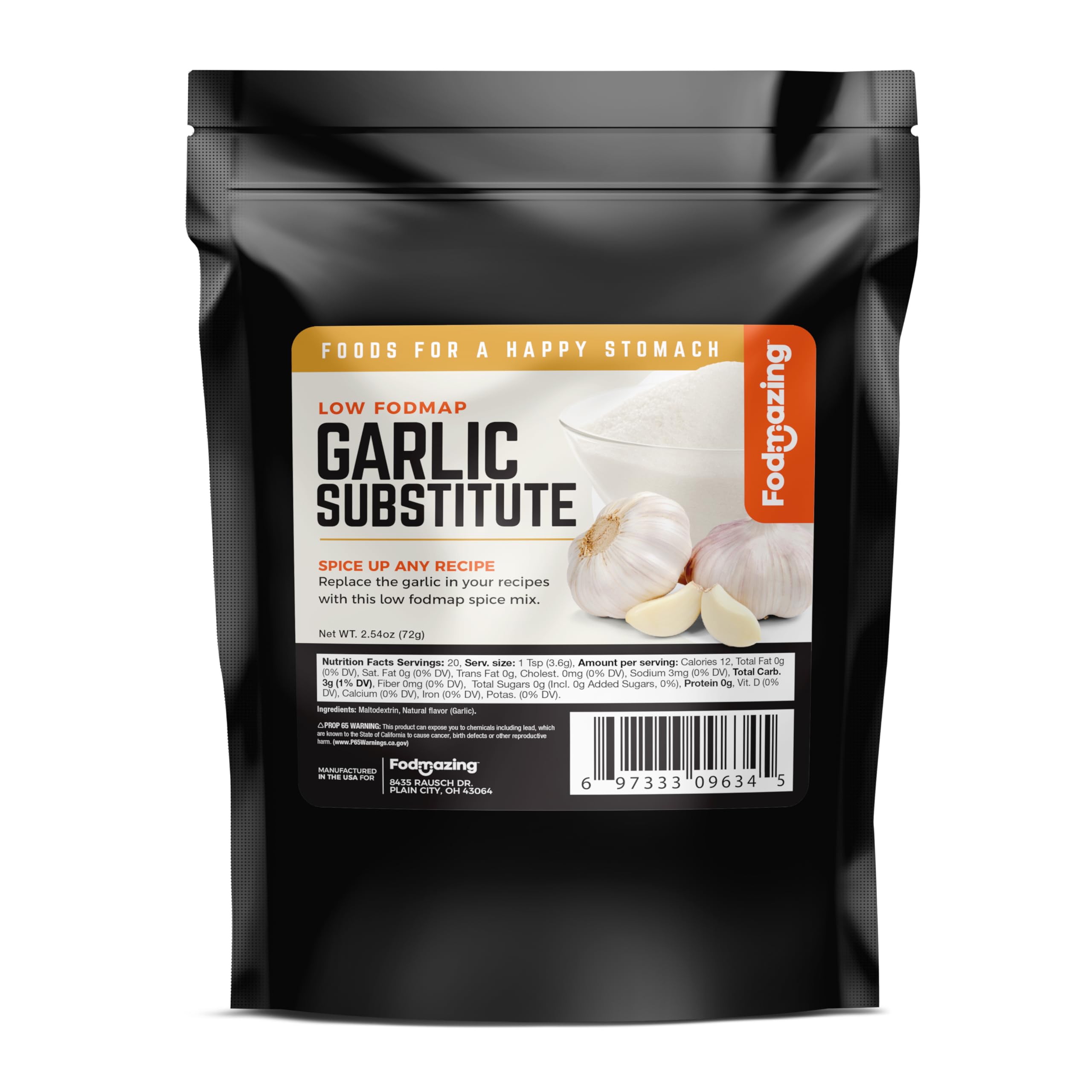 Fodmazing Garlic Replacer dispensing shot for quick, even seasoning