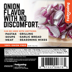 Fodmazing Low FODMAP Onion Spice pack open for IBS-friendly flavoring.